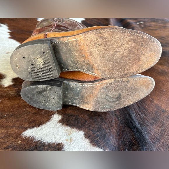 Leucchese ostrich boots men’s 7.5 d women’s 8.5 - Picture 2 of 14